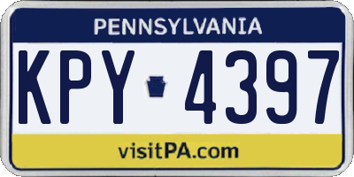 PA license plate KPY4397