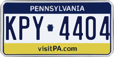 PA license plate KPY4404
