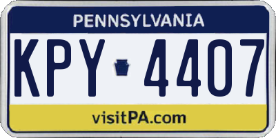 PA license plate KPY4407