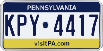 PA license plate KPY4417