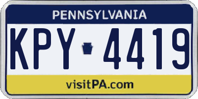 PA license plate KPY4419