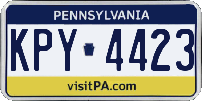 PA license plate KPY4423