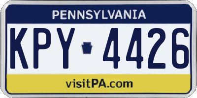 PA license plate KPY4426