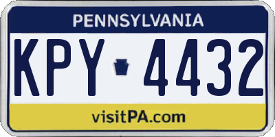 PA license plate KPY4432