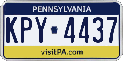 PA license plate KPY4437