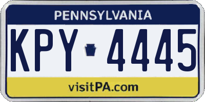 PA license plate KPY4445