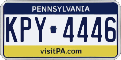 PA license plate KPY4446