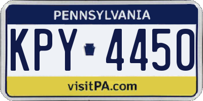 PA license plate KPY4450