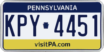 PA license plate KPY4451