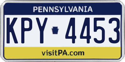 PA license plate KPY4453