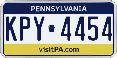 PA license plate KPY4454