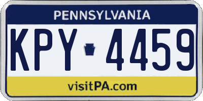 PA license plate KPY4459