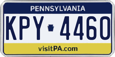 PA license plate KPY4460
