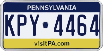 PA license plate KPY4464
