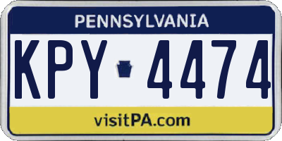 PA license plate KPY4474