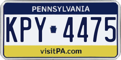 PA license plate KPY4475