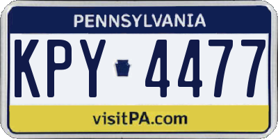 PA license plate KPY4477