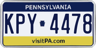 PA license plate KPY4478