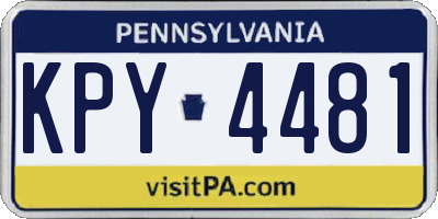 PA license plate KPY4481