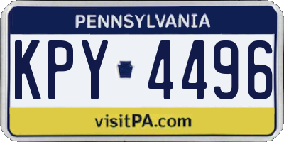 PA license plate KPY4496