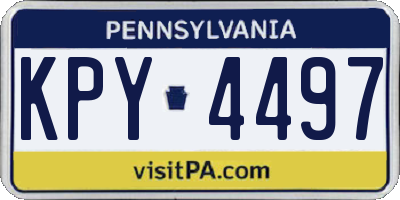 PA license plate KPY4497
