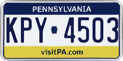 PA license plate KPY4503
