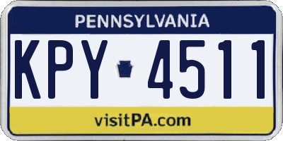 PA license plate KPY4511