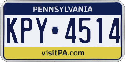 PA license plate KPY4514