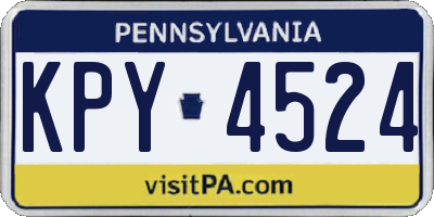 PA license plate KPY4524