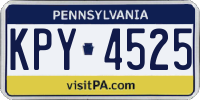 PA license plate KPY4525