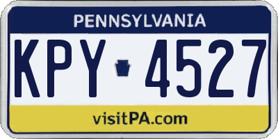 PA license plate KPY4527