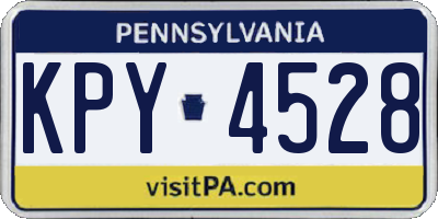 PA license plate KPY4528