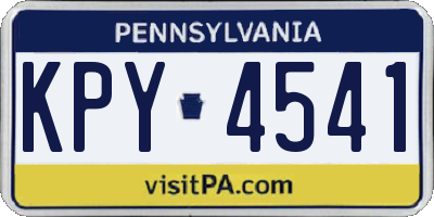 PA license plate KPY4541