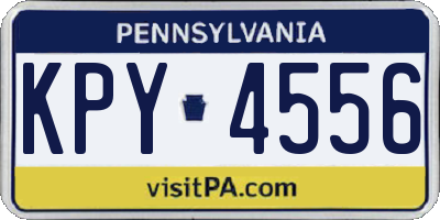 PA license plate KPY4556