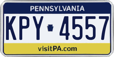 PA license plate KPY4557