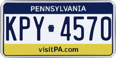 PA license plate KPY4570