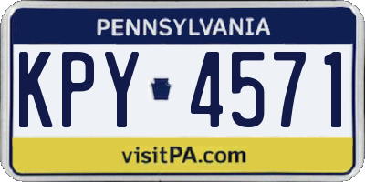PA license plate KPY4571