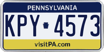 PA license plate KPY4573