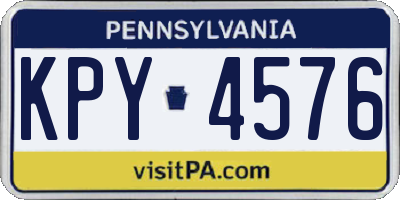 PA license plate KPY4576