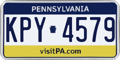 PA license plate KPY4579