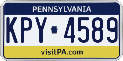 PA license plate KPY4589