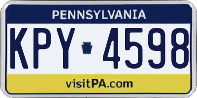 PA license plate KPY4598