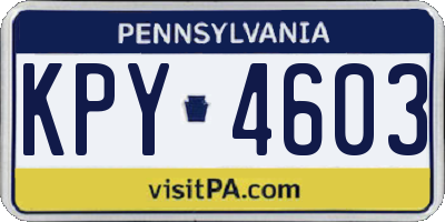 PA license plate KPY4603