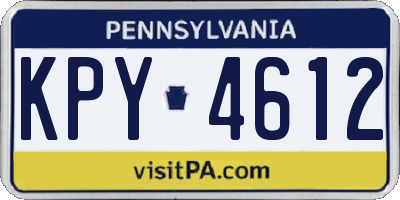 PA license plate KPY4612