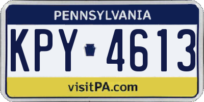 PA license plate KPY4613