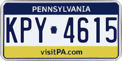 PA license plate KPY4615