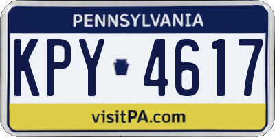 PA license plate KPY4617