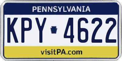 PA license plate KPY4622