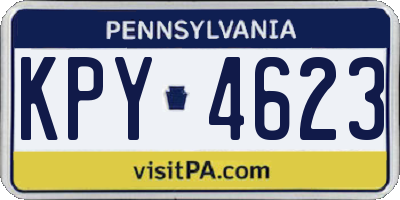 PA license plate KPY4623
