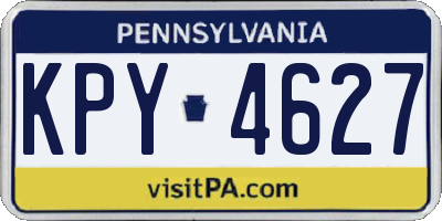 PA license plate KPY4627